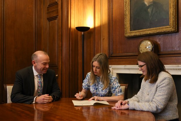 Minister Archibald with Chief Secretary to the Treasury Laura Trott and SoS Chris Heaton-Harris