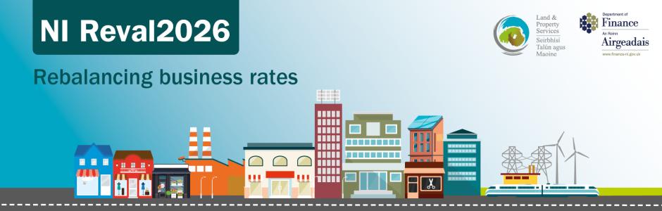 Banner image with title NI Reval2023: Rebalancing business rates