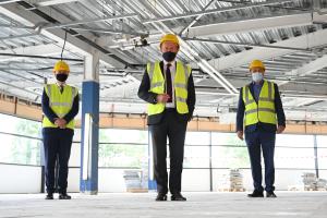 Finance Minister, Conor Murphy with Mark Spence, Managing Director of Construction Employers Federation and John Tracey, Managing Director of Tracey Brothers Ltd.