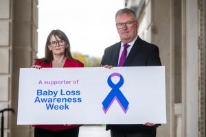 Finance Minister Dr Caoimhe Archibald with Health Minister Mike Nesbitt